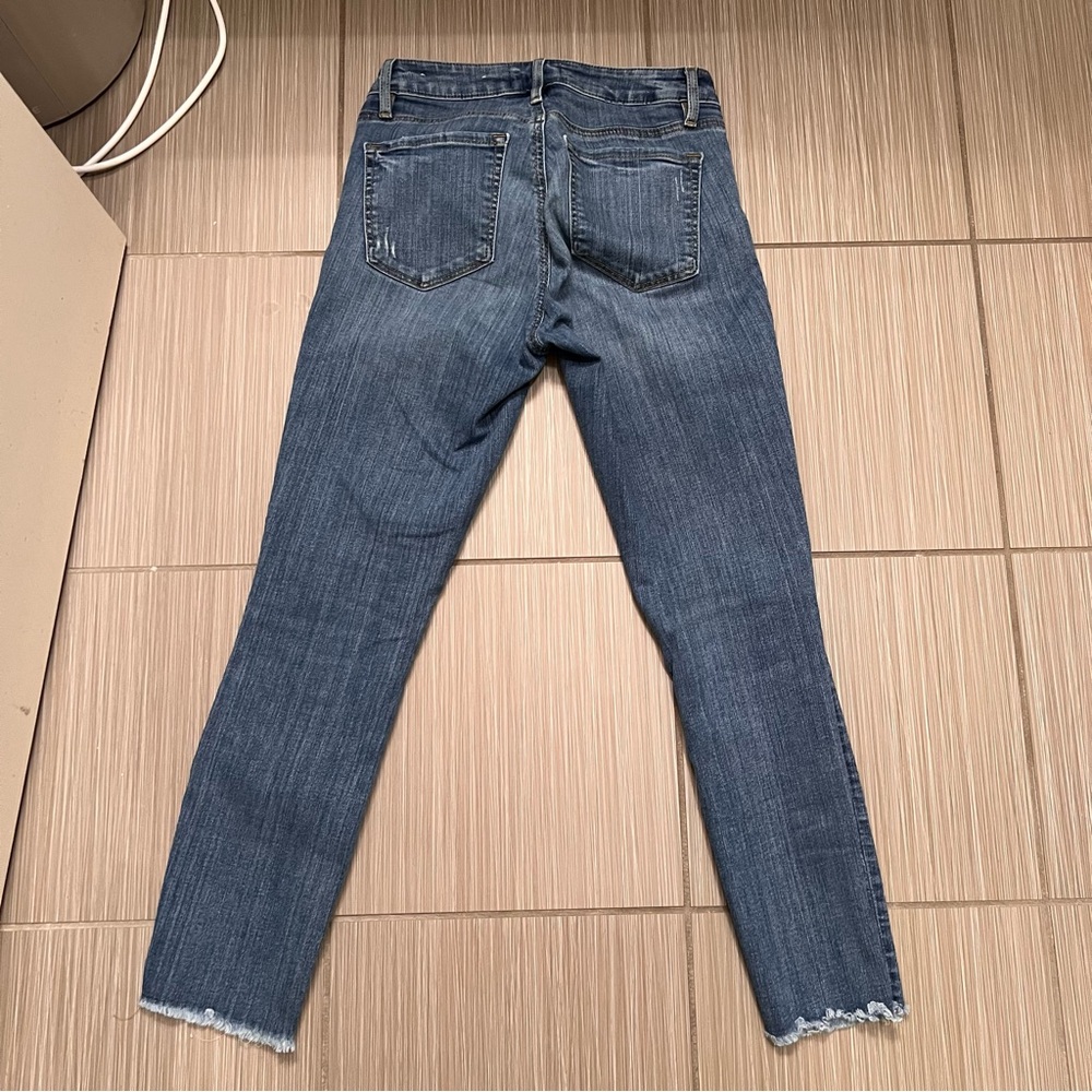 LOFT Curvy Skinny frayed ankle jeans size 0 25 - Picture 8 of 10